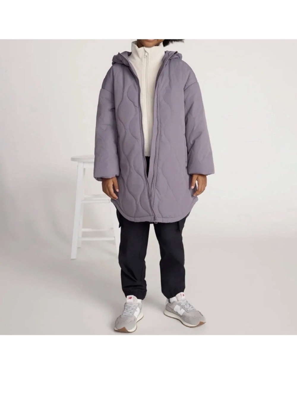 Mondetta Girls Quilted Jacket Purple Wind & Water Resistant Size  Medium 10-12